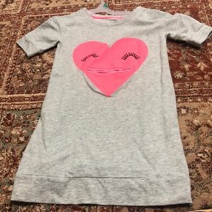 Kids grey dress with pink heart